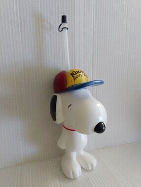Snoopy Peanuts Knott's Berry Farm Souvenir Sipper Cup Bottle w/ Straw